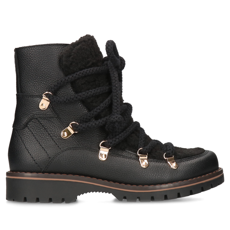 Czarne botki Lise, Kampa - polska produkcja, Trapery i workery, KK0001-01, Konopka Shoes Czarne botki Lise, Kampa - polska produkcja, Trapery i workery, KK0001-01, Konopka Shoes