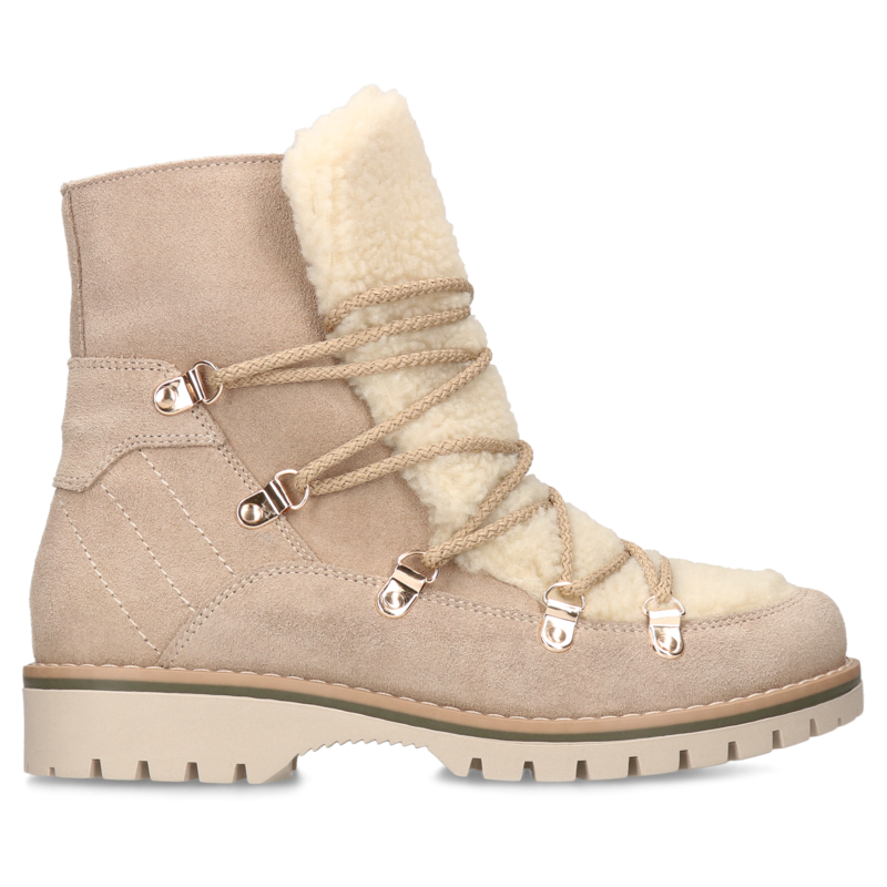 Beżowe botki Lise, Kampa - polska produkcja, Trapery i workery, KK0001-02, Konopka Shoes Beżowe botki Lise, Kampa - polska produkcja, Trapery i workery, KK0001-02, Konopka Shoes