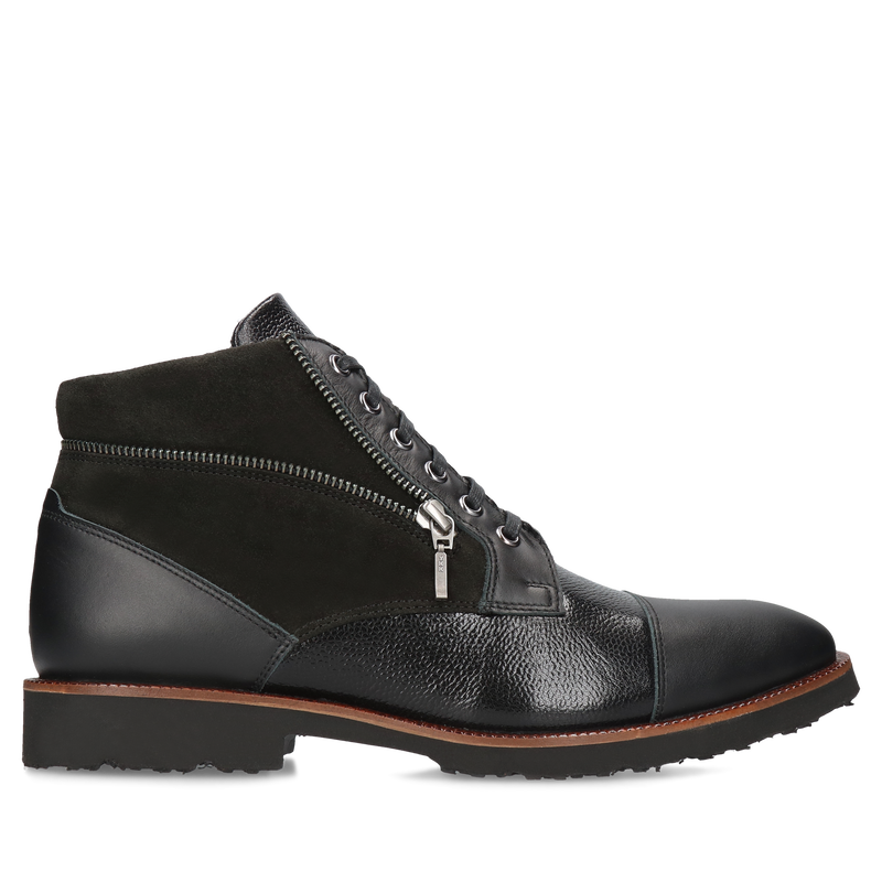 Czarne trzewiki Louis, Conhpol Dynamic - polska produkcja, Trzewiki, SK2584-04, Konopka Shoes