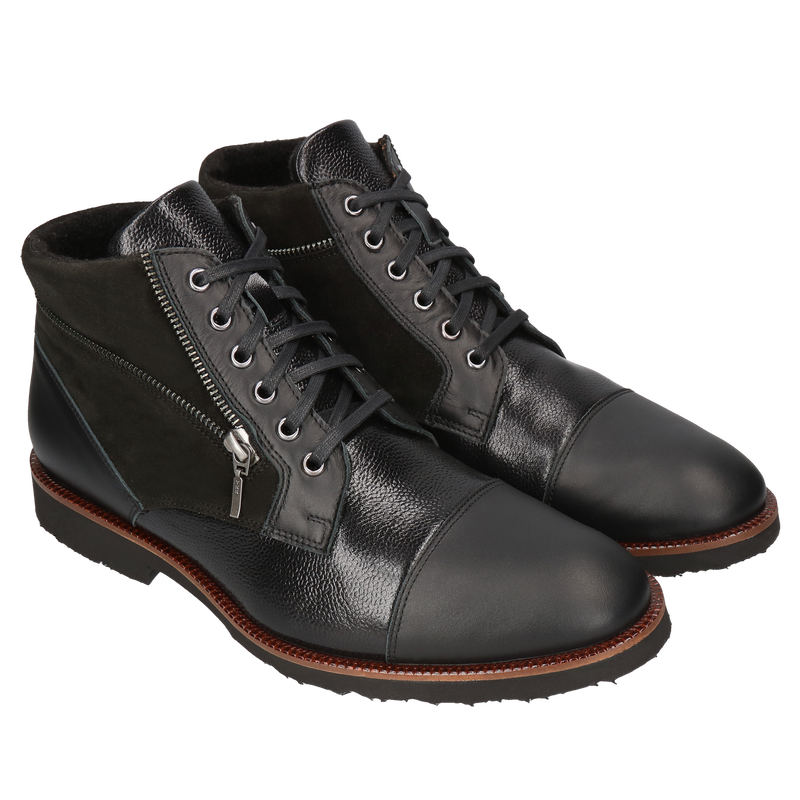 Czarne trzewiki Louis, Conhpol Dynamic - polska produkcja, Trzewiki, SK2584-04, Konopka Shoes