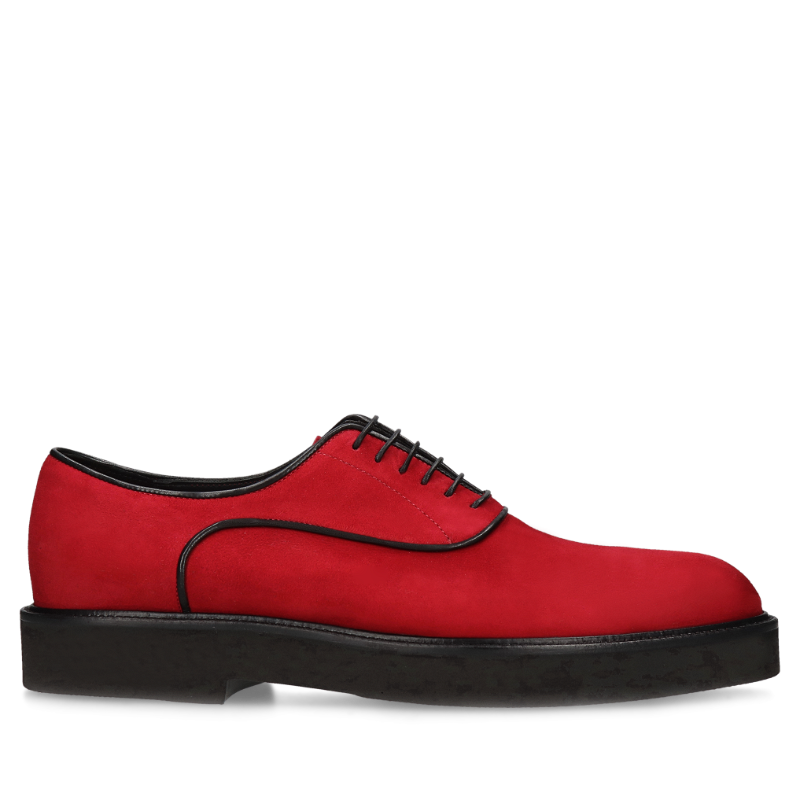 Czerwone casualowe, półbuty Elon, Conhpol - polska produkcja, Oxford, CE6333-02, Konopka Shoes