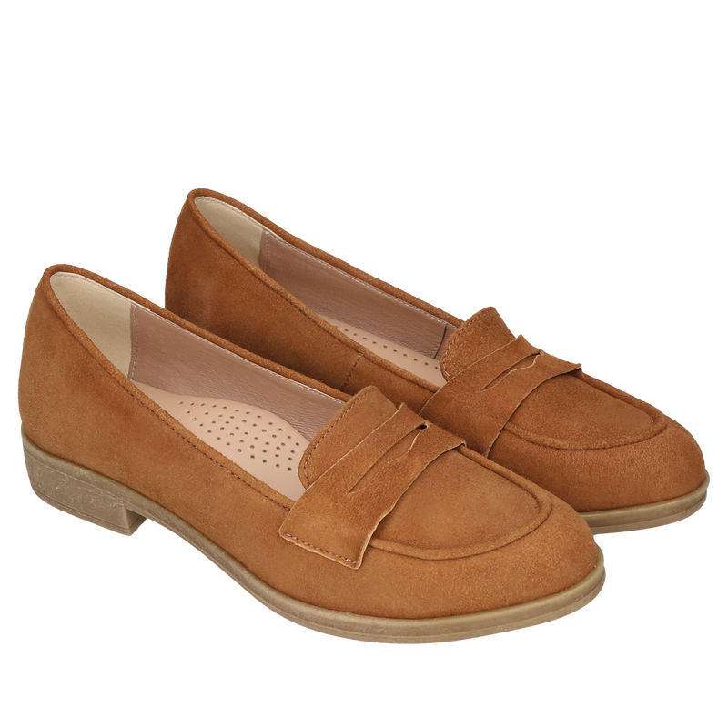 Brązowe loafersy Liliana, Conhpol Relax - polska produkcja, Mokasyny i loafersy, RE2729-01, Konopka Shoes