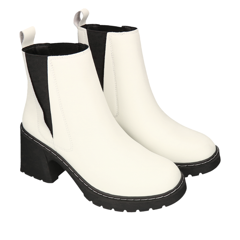 Białe sztyblety Lynda, Sztyblety, HK0148-02, Konopka Shoes