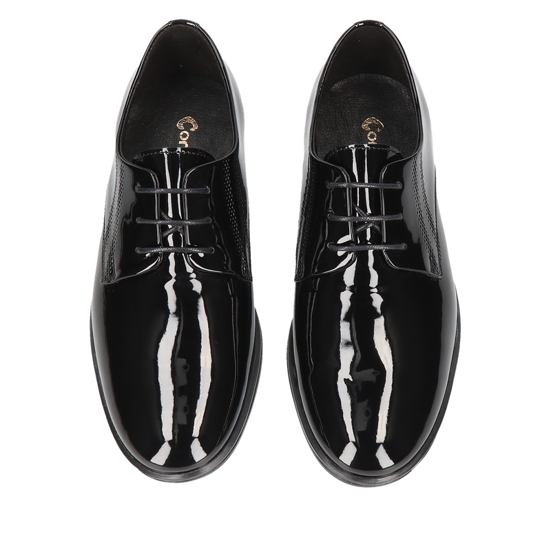 Czarne buty komunijne Karol, Conhpol, Buty komunijne dla chłopca, CE6205-04, Konopka Shoes