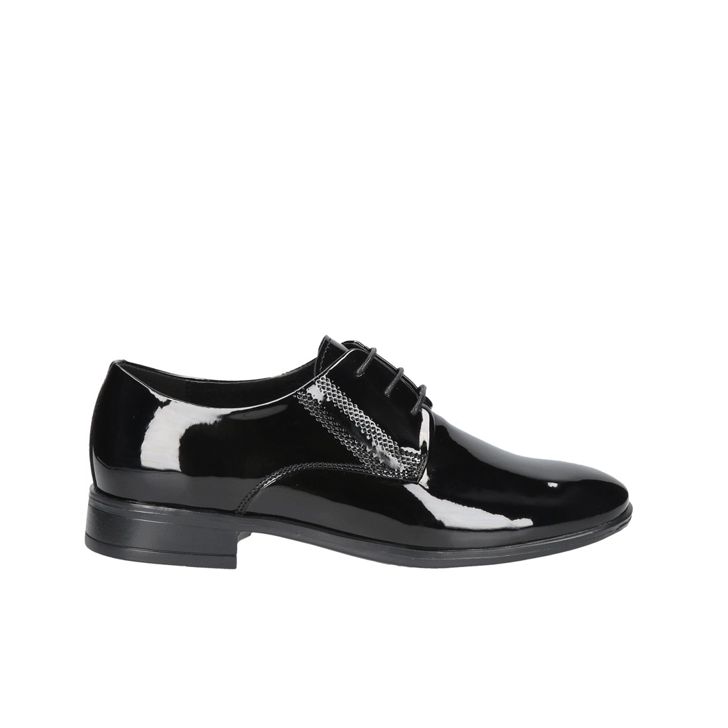 Czarne buty komunijne Karol, Conhpol, Buty komunijne dla chłopca, CE6205-04, Konopka Shoes