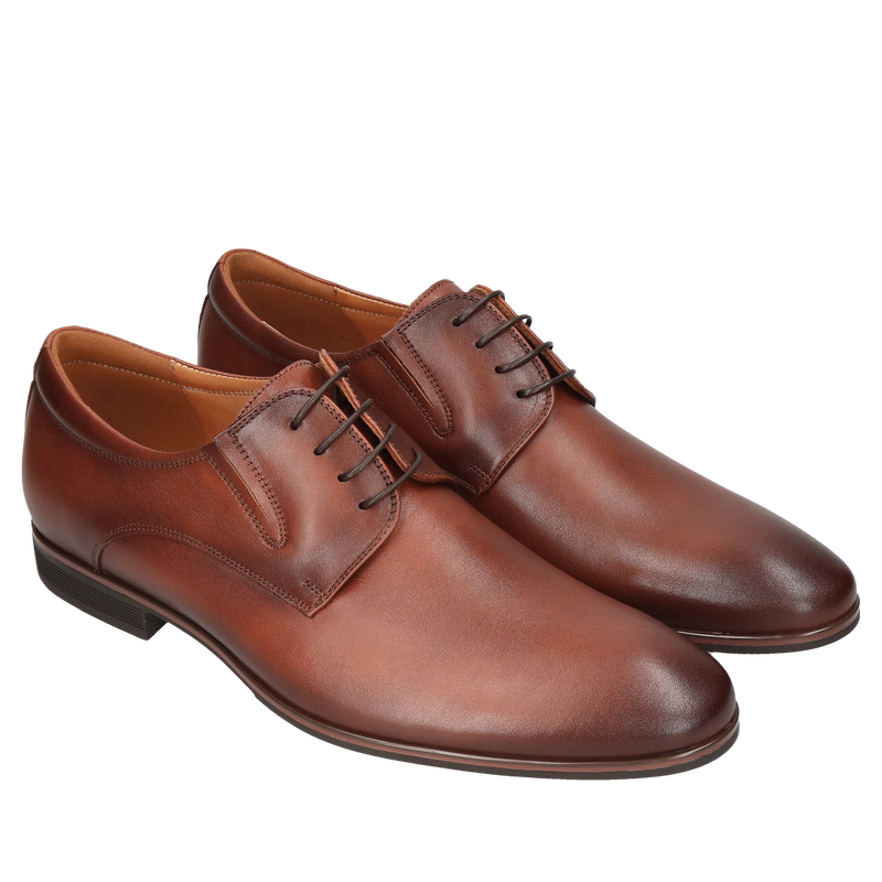 Brązowe półbuty Jacob, Conhpol - polska produkcja, CE6336-01, Derby, Konopka Shoes