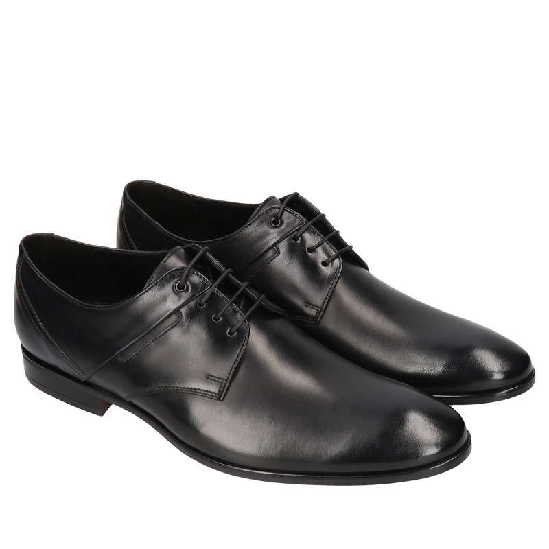 Czarne derby Jacob, Conhpol - polska produkcja, CE6191-02, Derby, Konopka Shoes