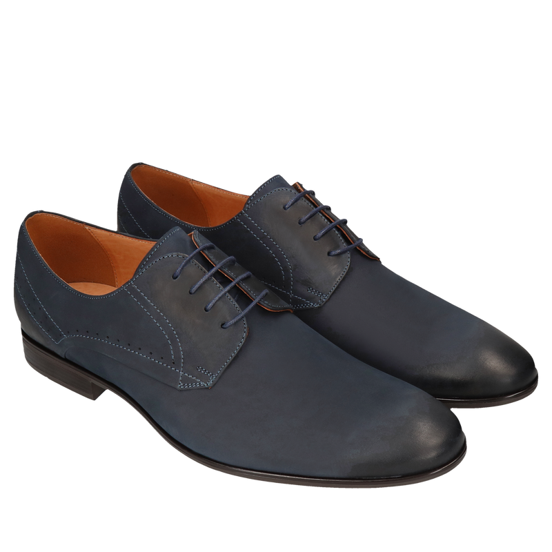 Granatowe półbuty Jacob, Conhpol - polska produkcja, CE6338-01, Derby, Konopka Shoes