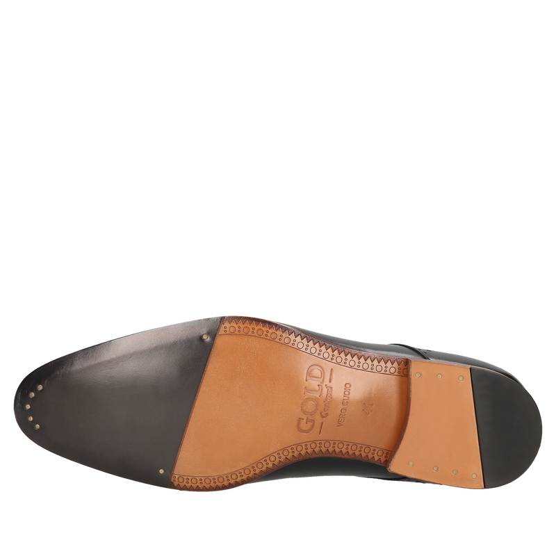 Męskie buty czarne, eleganckie derby skórzane, buty do ślubu, Conhpol, Konopka Shoes