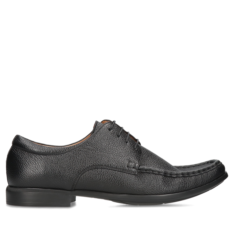 Czarne mokasyny Adriano, Conhpol - polska produkcja, CE6342-01, Derby, Konopka Shoes