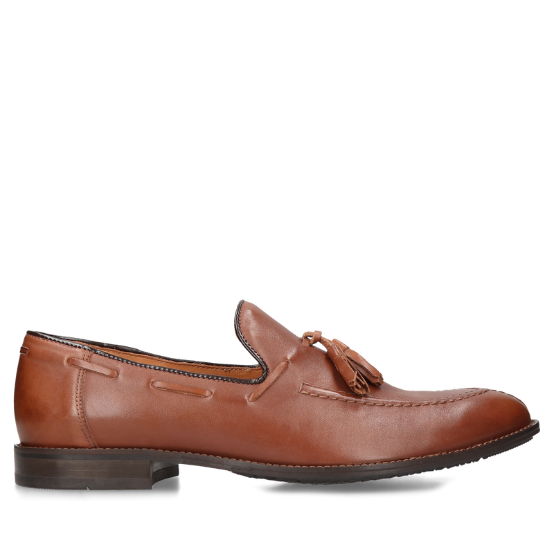 Brązowe, casualowe loafersy Lorenzo, Conhpol - polska produkcja, CE4868-02, Loafersy i mokasyny, Konopka Shoes