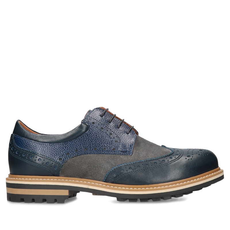 Granatowo-szare derby Olivier II, Conhpol, Konopka Shoes Granatowo-szare derby Olivier II, Conhpol, Konopka Shoes