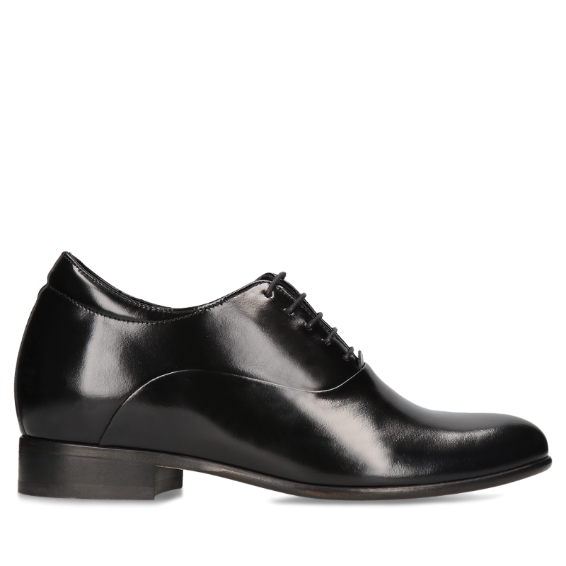Czarne oxfordy podwyższające Wolter +7 cm, Conhpol, Konopka Shoes