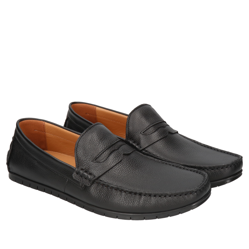 Czarne mokasyny Federico, Conhpol Dynamic - polska produkcja, SD2663-02, Mokasyny i loafersy, Konopka Shoes