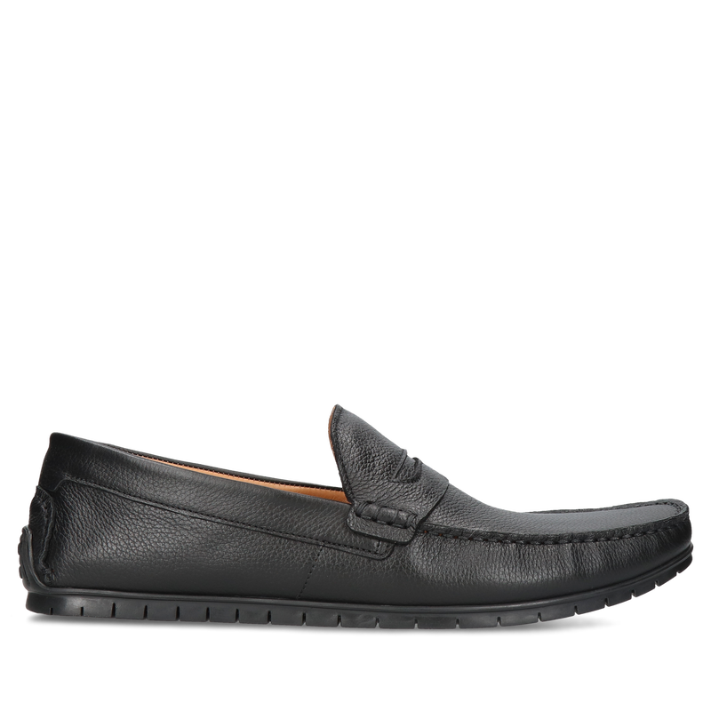 Czarne mokasyny Federico, Conhpol Dynamic - polska produkcja, SD2663-02, Mokasyny i loafersy, Konopka Shoes