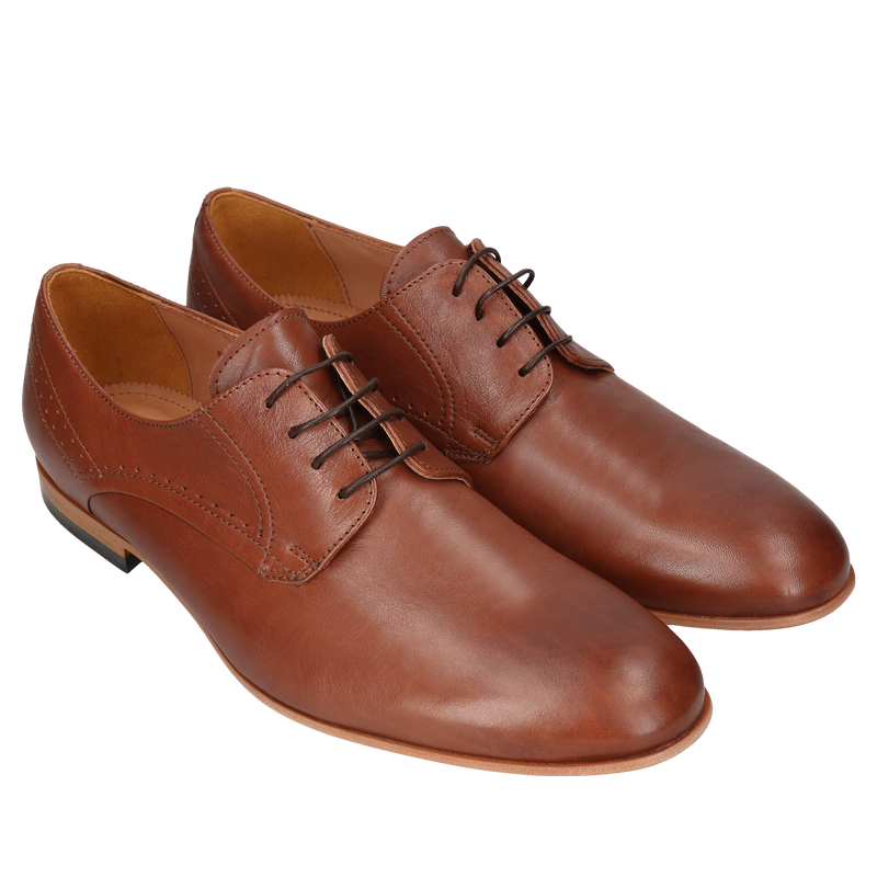 Brązowe derby Hugo, Conhpol, Konopka Shoes