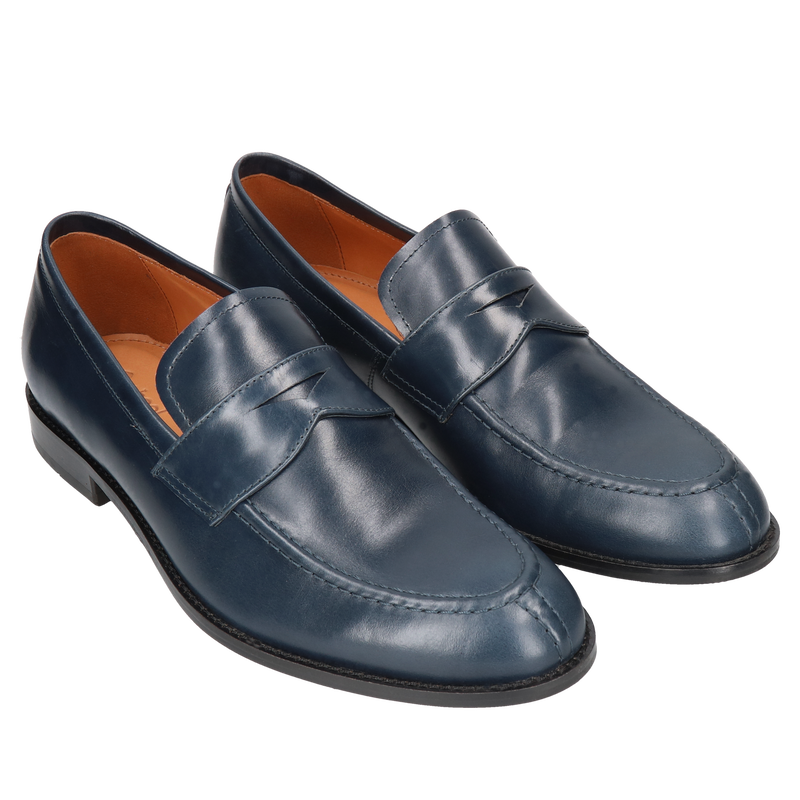 Granatowe, casualowe półbuty Lorenzo, Conhpol - polska produkcja, CE6093-01, Mokasyny i loafersy, Konopka Shoes