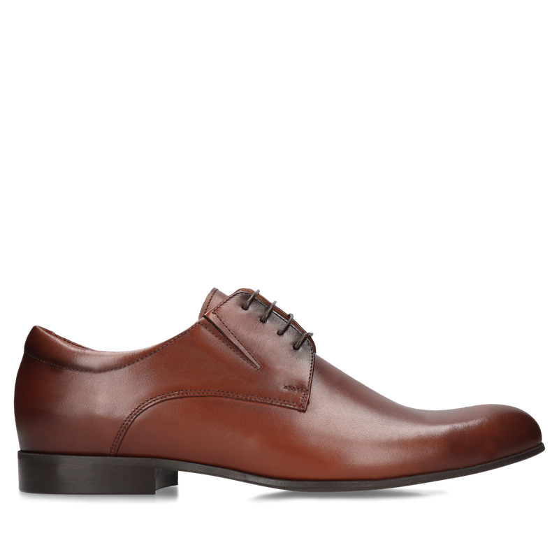 Męskie buty brązowe, eleganckie derby, skórzane buty do ślubu, Conhpol, Konopka Shoes