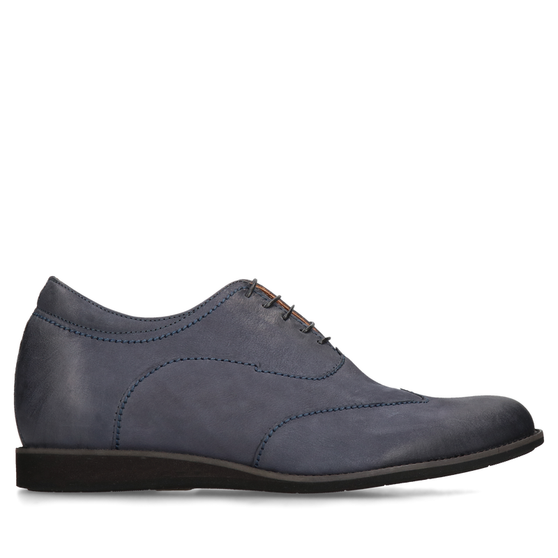 Granatowe półbuty podwyższające Bruce +7 cm, Conhpol, Konopka Shoes
