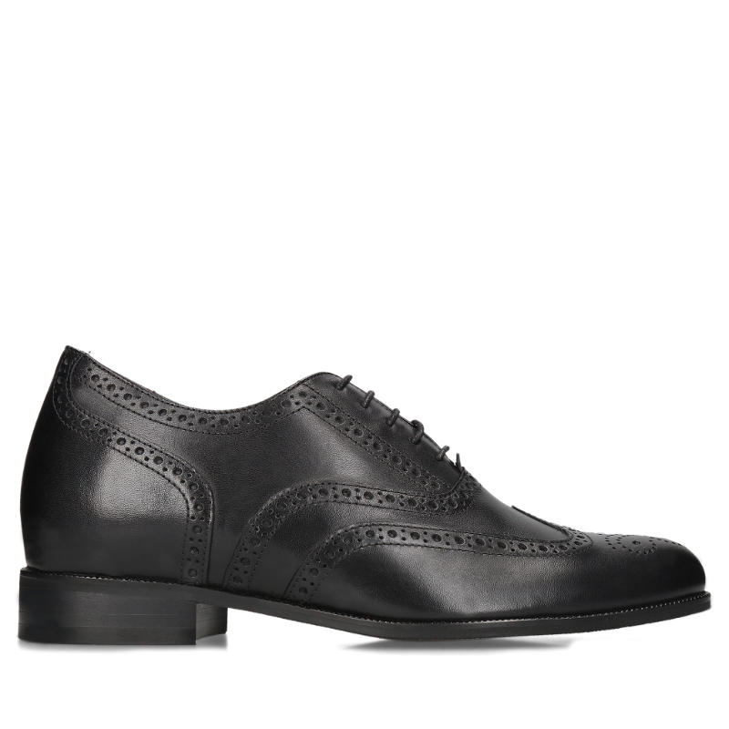 Czarne oxfordy podwyższające Bruce +7 cm, Conhpol, Konopka Shoes