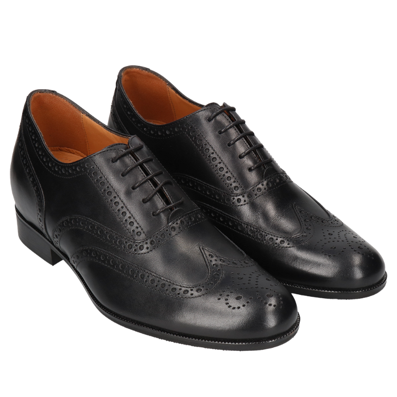 Czarne oxfordy podwyższające Bruce +7 cm, Conhpol, Konopka Shoes