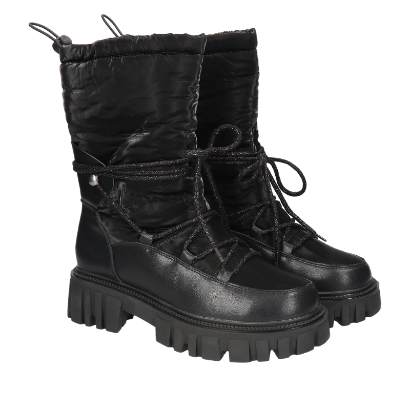 Czarne śniegowce Brooke, Botki, HK0138-01, Konopka Shoes