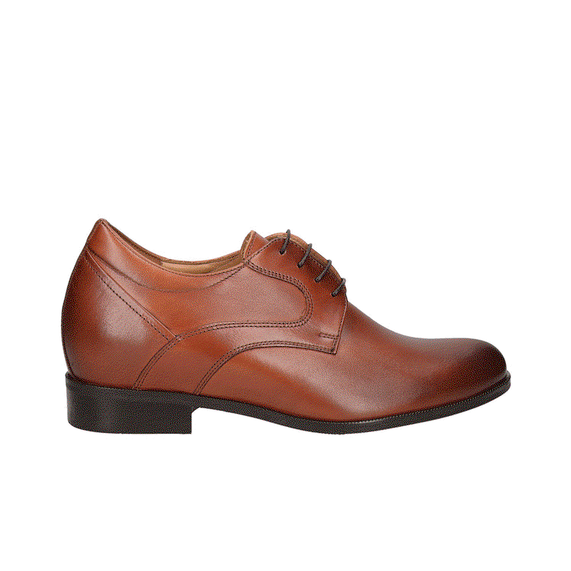 Zwiększ pewność siebie, wizytowe skórzane obuwie podwyższające +7 cm