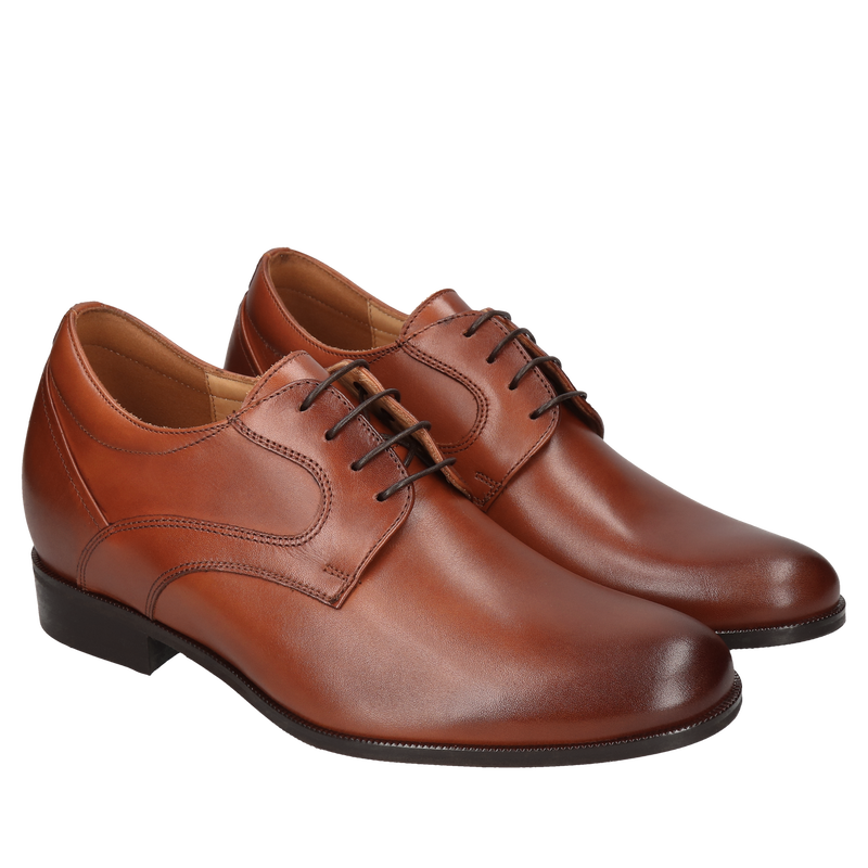 Zwiększ pewność siebie, wizytowe skórzane obuwie podwyższające +7 cm