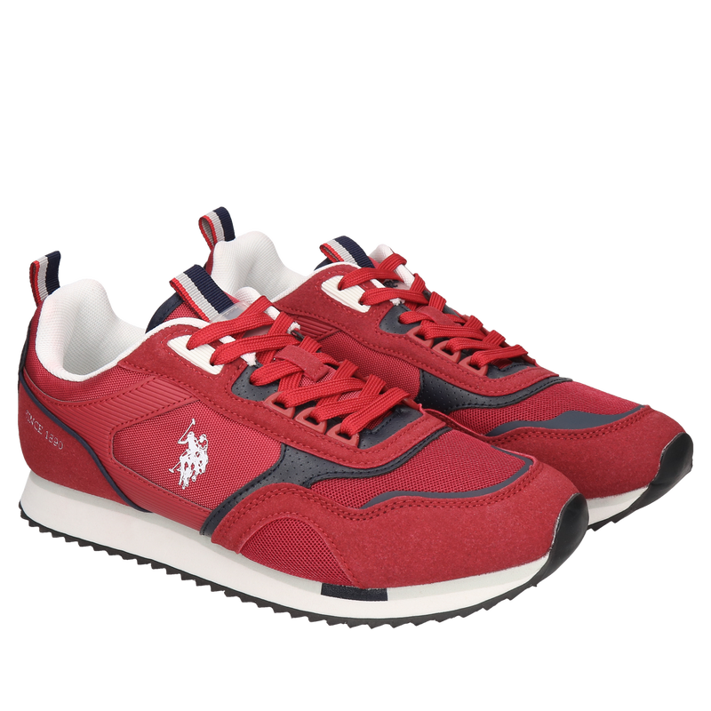 Czerwone sneakersy U.S Polo Assn, U.S. Polo Assn., Buty sportowe, US0065-02, Konopka Shoes