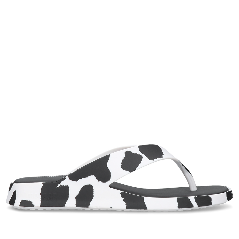 Biało-czarne klapki Brave, Melissa, Klapki, ME0410-01, Konopka Shoes Biało-czarne klapki Brave, Melissa, Klapki, ME0410-01, Konopka Shoes
