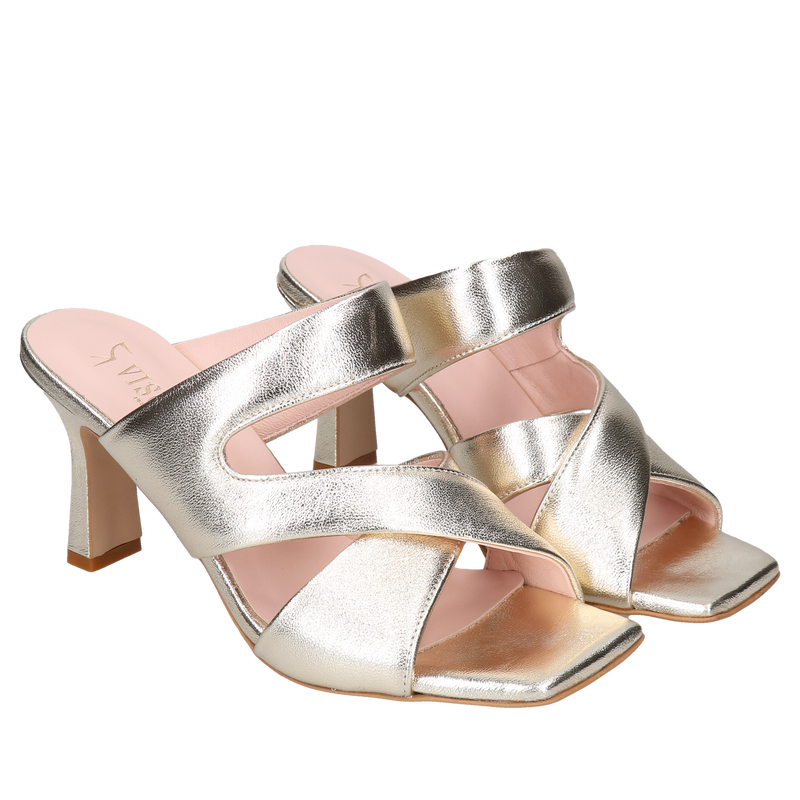 Złote klapki Fallon, Visconi, Klapki, VS0003-02, Konopka Shoes Złote klapki Fallon, Visconi, Klapki, VS0003-02, Konopka Shoes