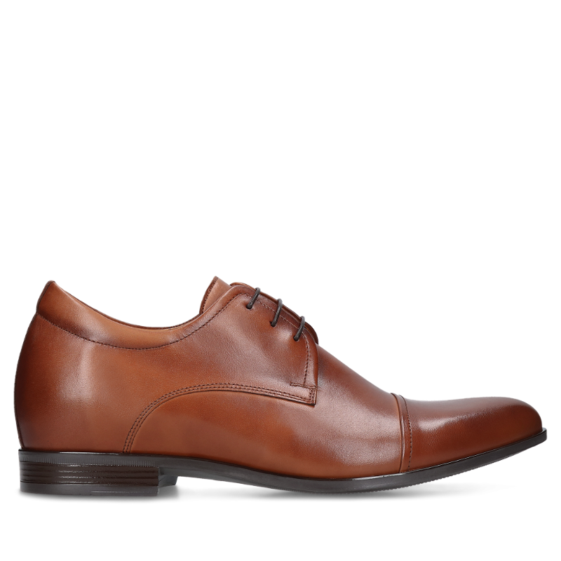 Brązowe buty podwyższające Luis + 7 cm Conhpol - polska produkcja, Półbuty podwyższające, CH6349-01, Konopka Shoes