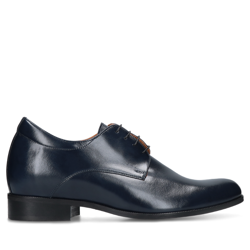 Granatowe buty podwyższające Bruce +7 cm, Conhpol - polska produkcja, Półbuty podwyższające, CH6350-01, Konopka Shoes