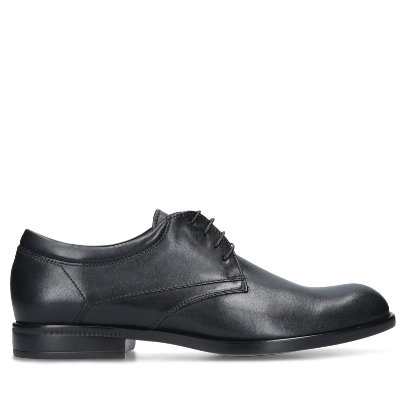 Czarne półbuty Elon, Conhpol - polska produkcja, Derby, CE6352-01, Konopka Shoes