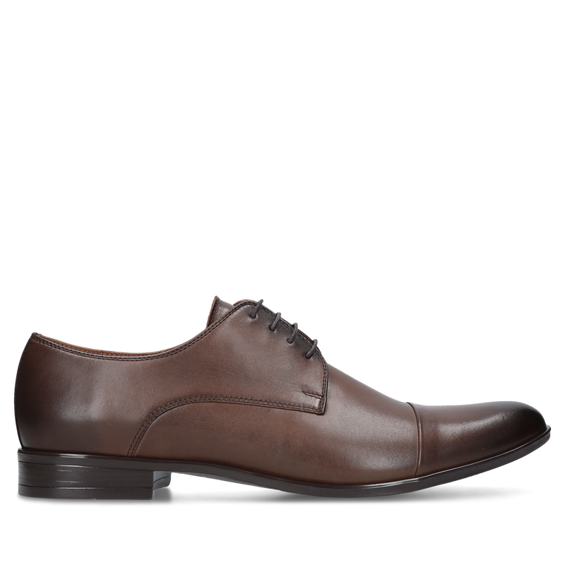 Brązowe półbuty Kris, Conhpol - polska produkcja, Derby, CE6360-01, Konopka Shoes