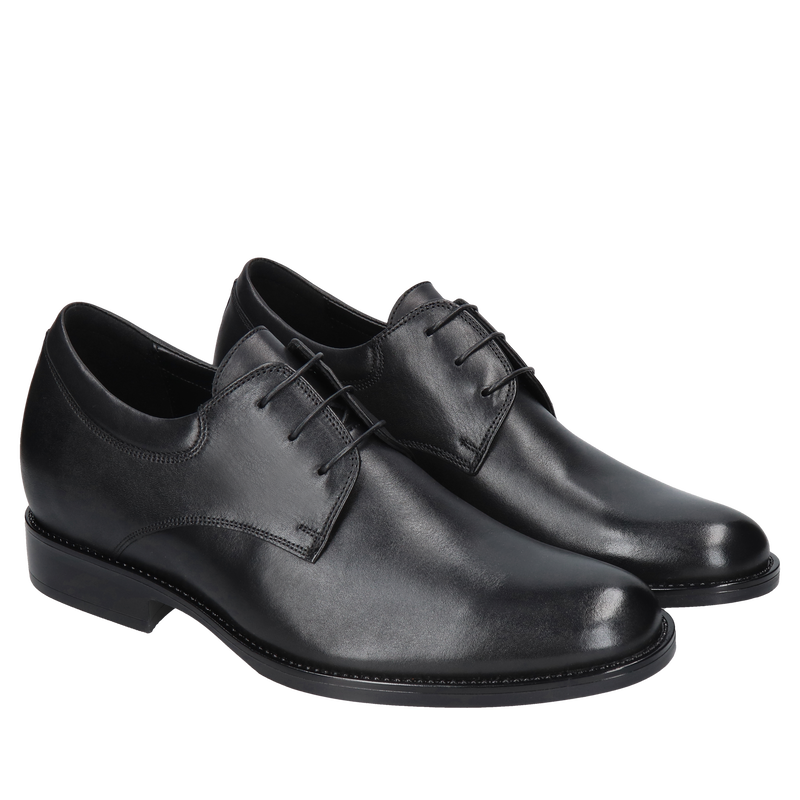 Eleganckie derby skórzane, buty do ślubu podwyższające wzrost dla mężczyzn