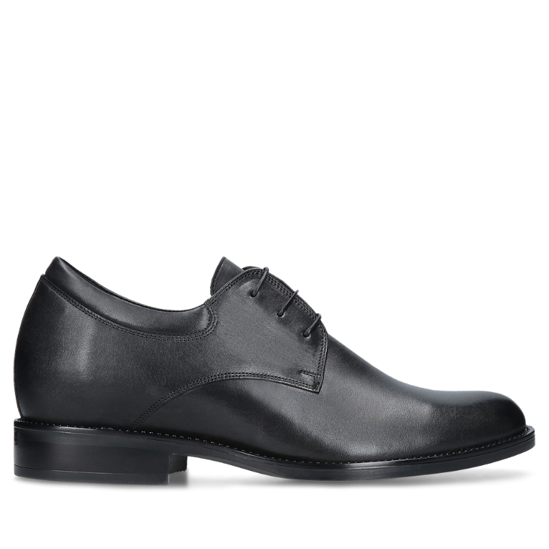 Czarne buty podwyższające Bruce +7 cm, Conhpol - polska produkcja, Półbuty podwyższające, CH0104-04, Konopka Shoes