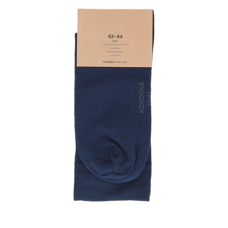 Granatowe skarpety z włókna bambusa, Konopka Shoes