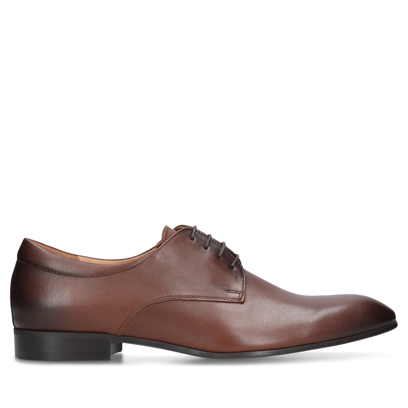 Brązowe, eleganckie półbuty Kevin, Conhpol - polska produkcja, CE5811-03, Derby, Konopka Shoes