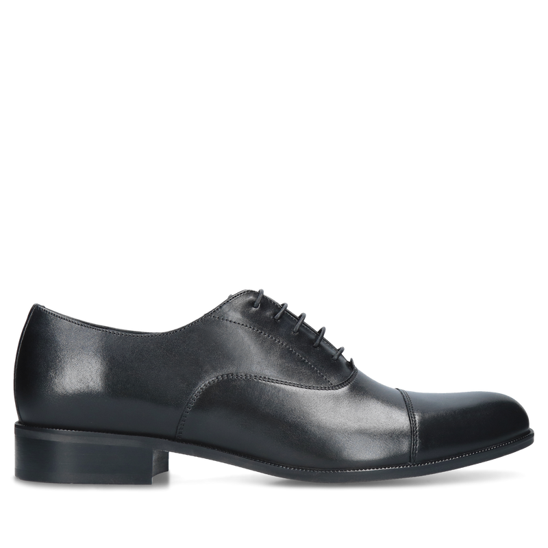 Czarne oxfordy Oscar, Conhpol - polska produkcja, Derby, CE6355-01, Konopka Shoes