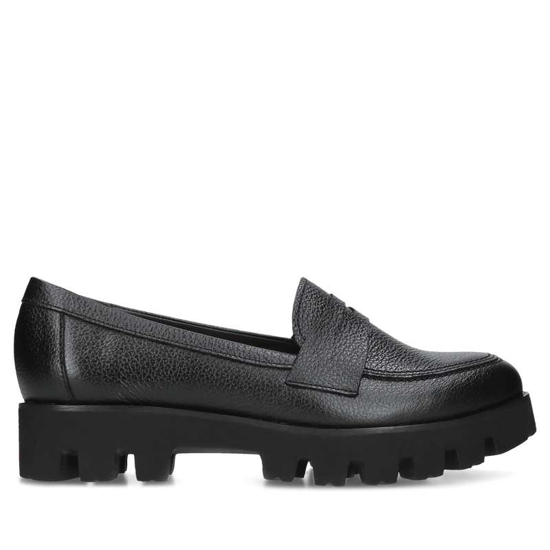 Czarne loafersy Liliana, Conhpol Relax - polska produkcja, Mokasyny i loafersy, RE2653-04, Konopka Shoes