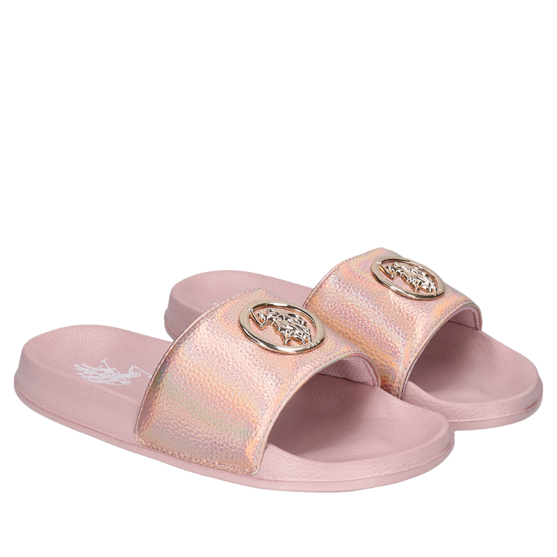 Różowe, wygodne, lekkie plażowe klapki damskie, U.S. Polo Assn., Konopka Shoes