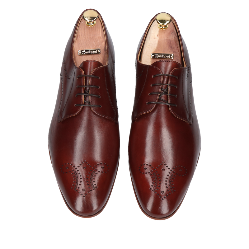 Brązowe półbuty Kevin Gold Collection, Conhpol - polska produkcja, Derby, CG3553-03, Konopka Shoes