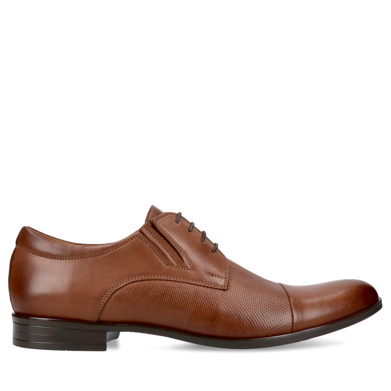 Męskie buty brązowe, eleganckie derby, skóra licowa, Conhpol, Konopka Shoes