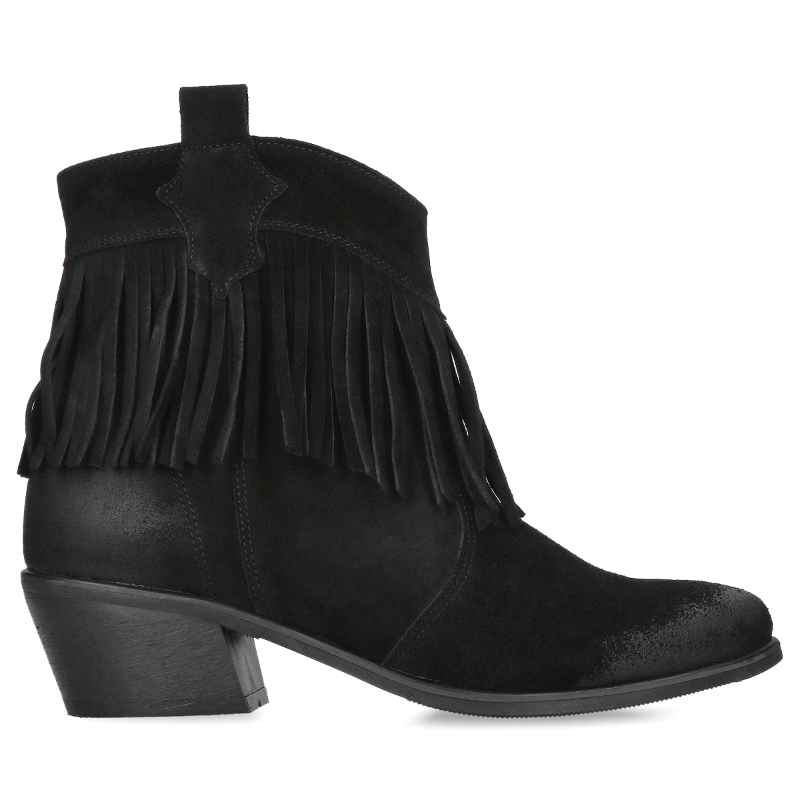 Skórzane, czarne kowbojki Matilde, DU0020-02, Kowbojki, Konopka Shoes