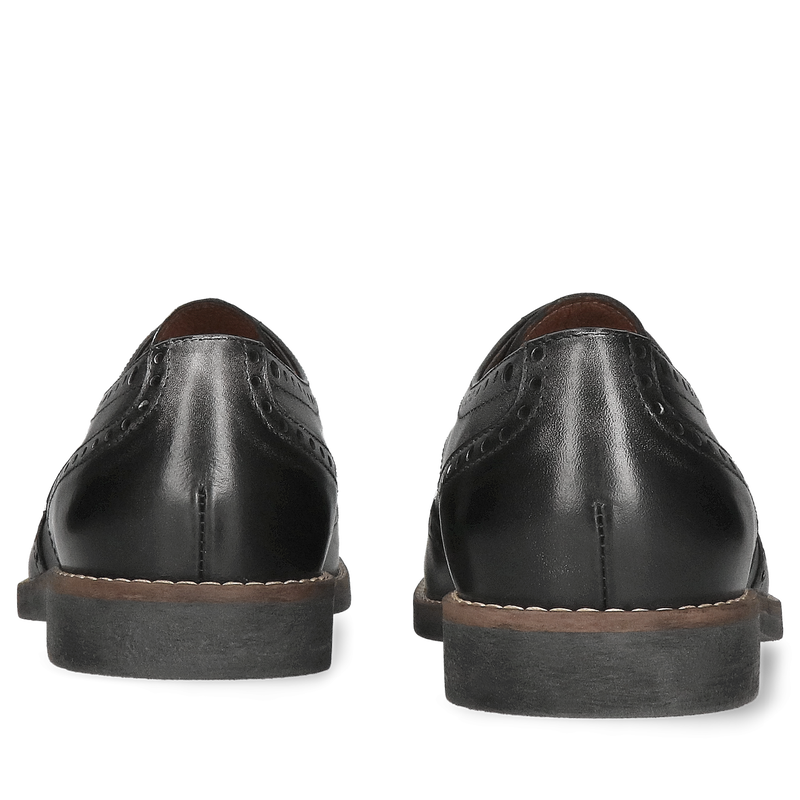 Czarne casualowe, półbuty Teo, Conhpol - polska produkcja, CE6377-01, Brogsy, Konopka Shoes