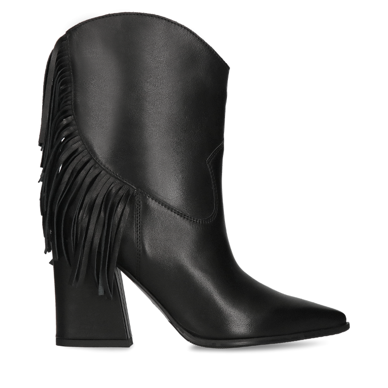 Czarne, skórzane botki damskie na zimę, Angela, Conhpol Bis, BI5756-01, Botki, Konopka Shoes