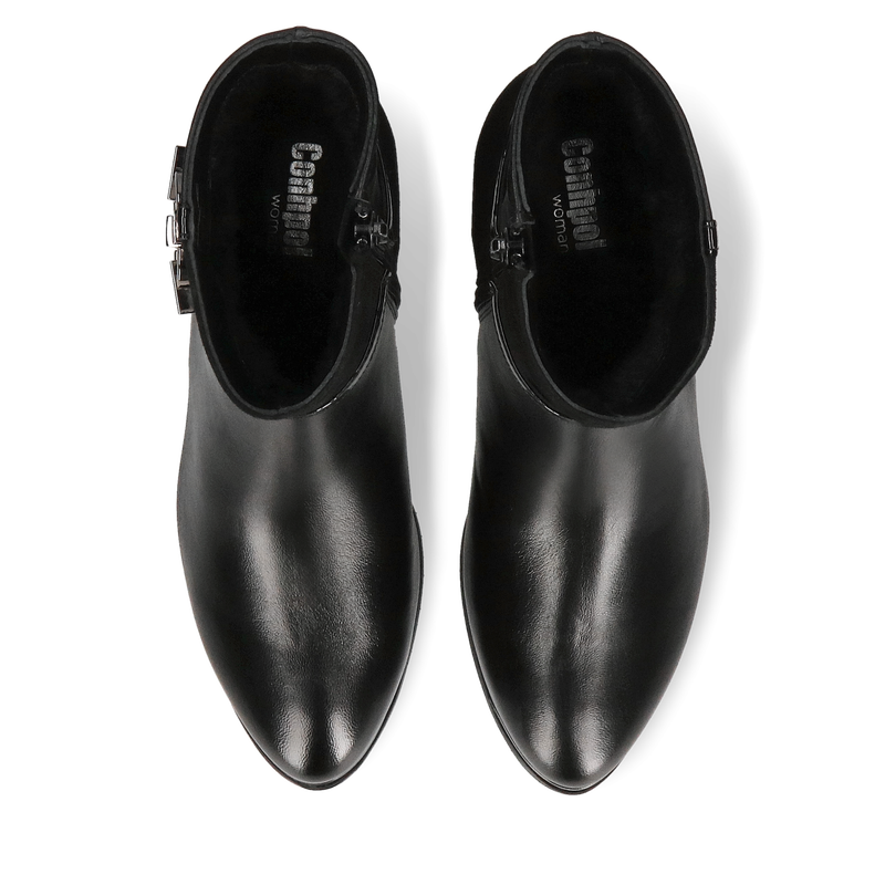 Eleganckie niskie botki damskie, oryginalne botki damskie na niskim obcasie