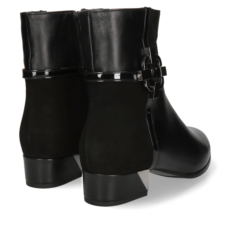 Eleganckie niskie botki damskie, oryginalne botki damskie na niskim obcasie