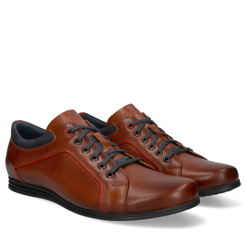 Męskie, brązowe buty Timo, wykonane ze skóry naturalnej, Conhpol Dynamic - polska produkcja, SD0060-02, Sneakersy, Konopka Shoes